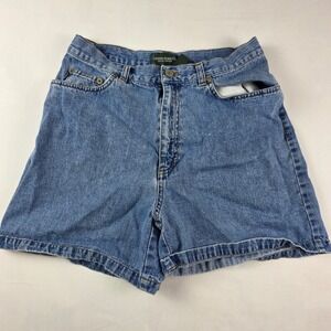Lauren Jeans Co. Ralph Lauren Women's Denim Shorts Blue Size 8 High Waist